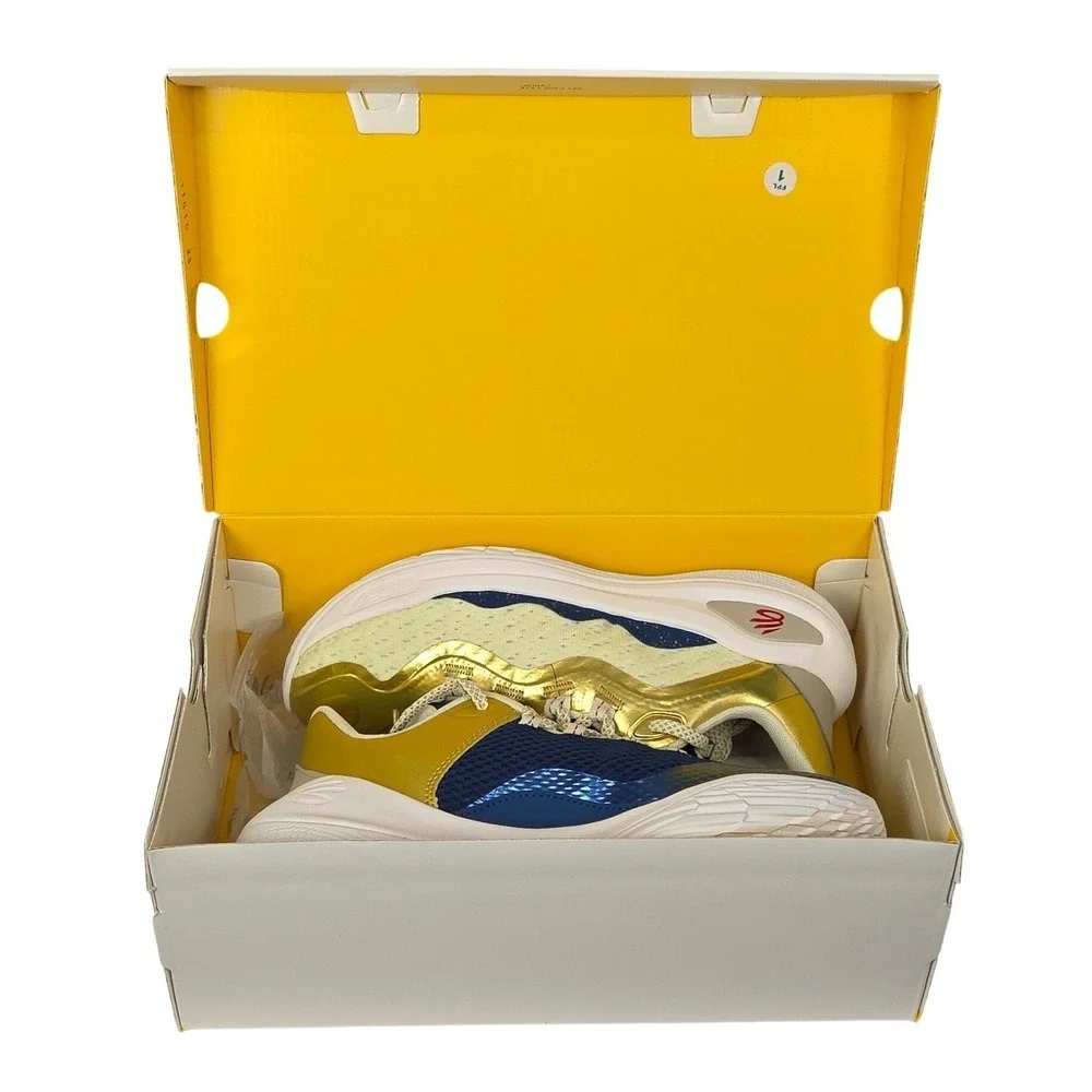 Under Armour Curry 11 GS Basketball Shoes Blue Gold Sz 7Y Youth Boy Sneakers New